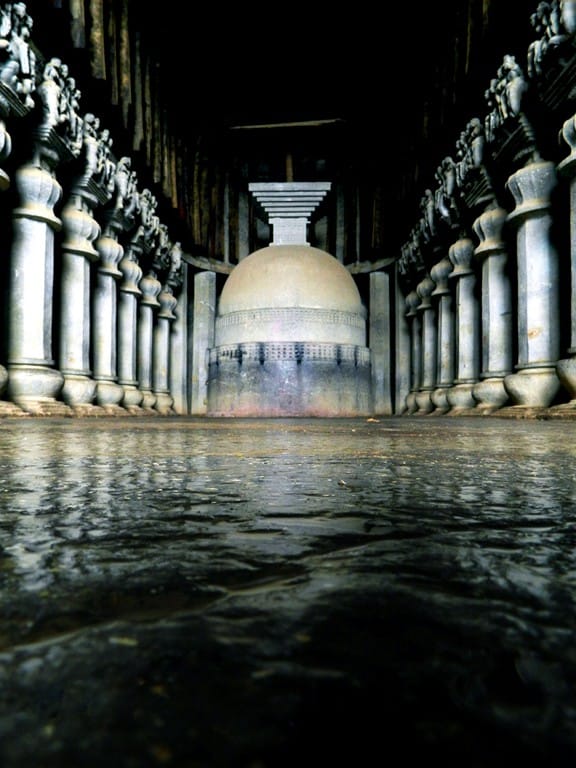 Buddhist stupa inside the Chaitya Hall